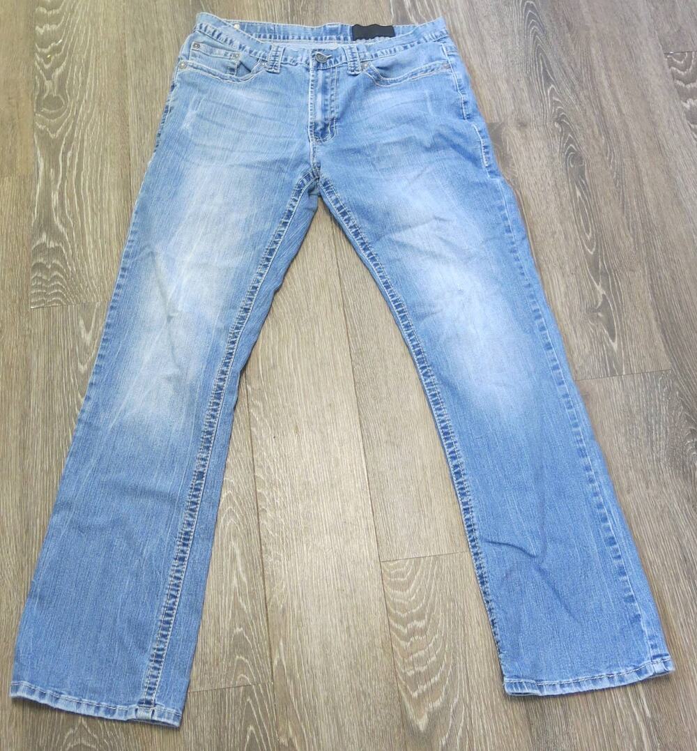 AXEL BRAND JEANS Size 34x34 Men's Casual Worn Streetwear Hip Hop Blue Y2K